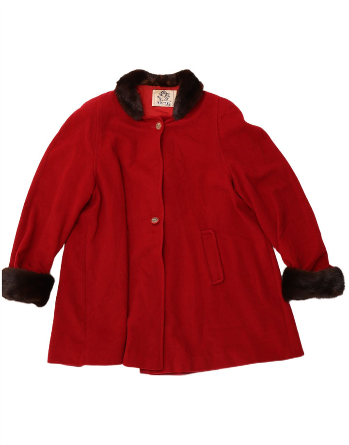 Abrigo Mujer SILVIA IT 44 Lana Color Block Rojo Medio