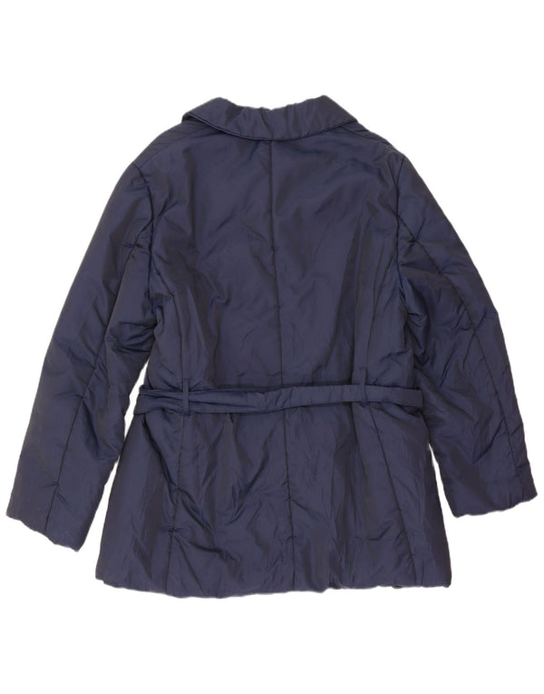 Max & Co. Gabardina corta de doble botonadura para mujer IT 46 Grande Azul marino