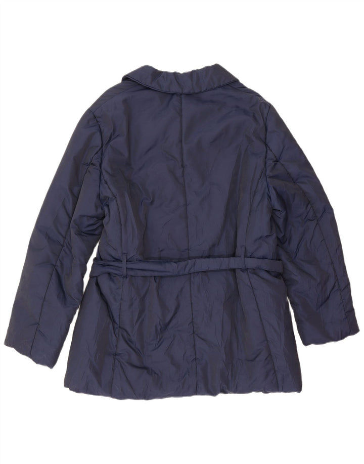 Max & Co. Gabardina corta de doble botonadura para mujer IT 46 Grande Azul marino