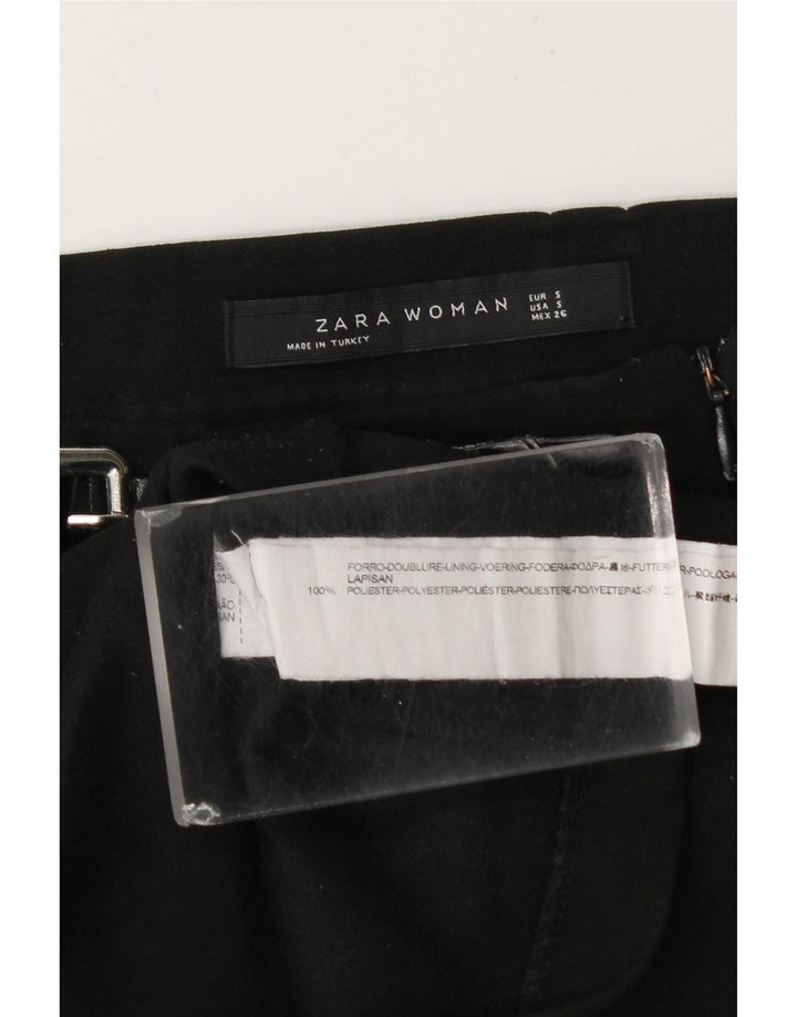 Zara Mujer Mini Falda Pequeña W27 Poliéster Negro