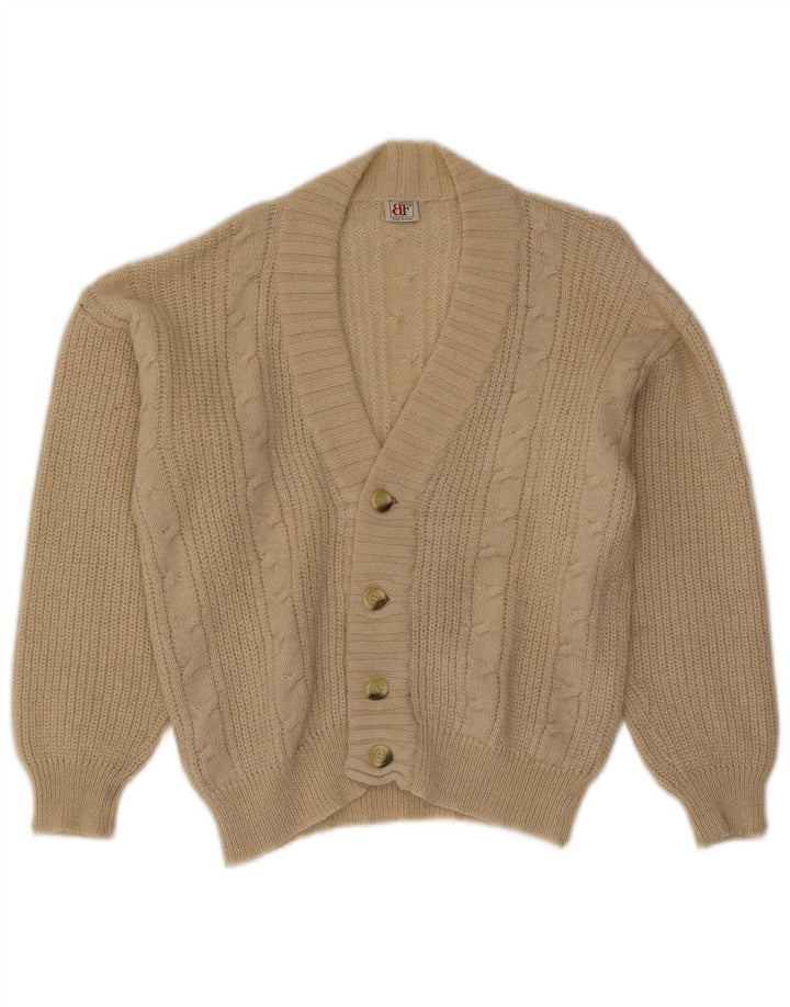 Belfe Hombre Cárdigan Suéter Medio Blanco Roto