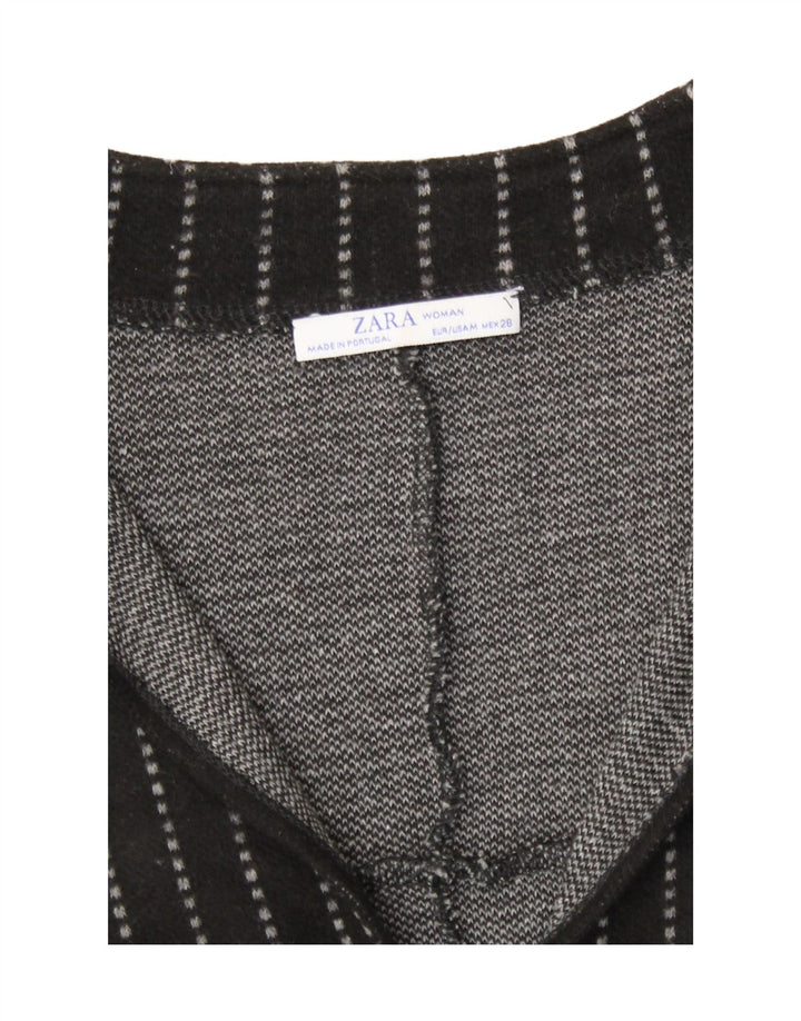 Zara Vestido recto extragrande para mujer UK 44 Acrílico a rayas negras medianas