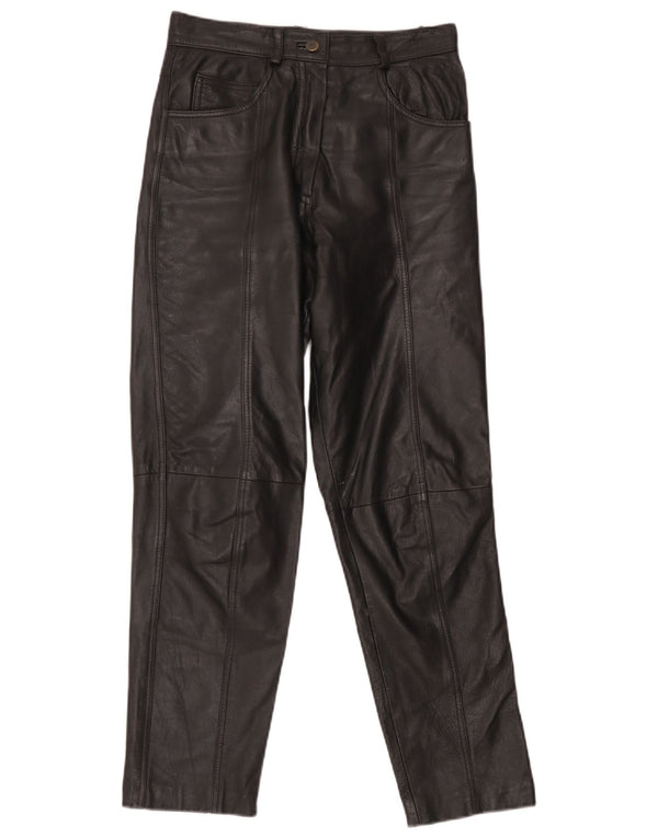 Together Pantalones de cuero de cintura alta para mujer UK 12 Medium W28 L29 Negro