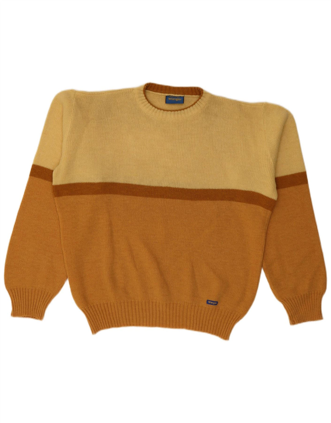 Wrangler Jersey De Cuello Redondo Para Hombre Large Naranja Colorblock Poliacrílico