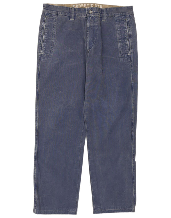 Murphy & Nye Pantalón chino recto para hombre W34 L28 Algodón azul marino