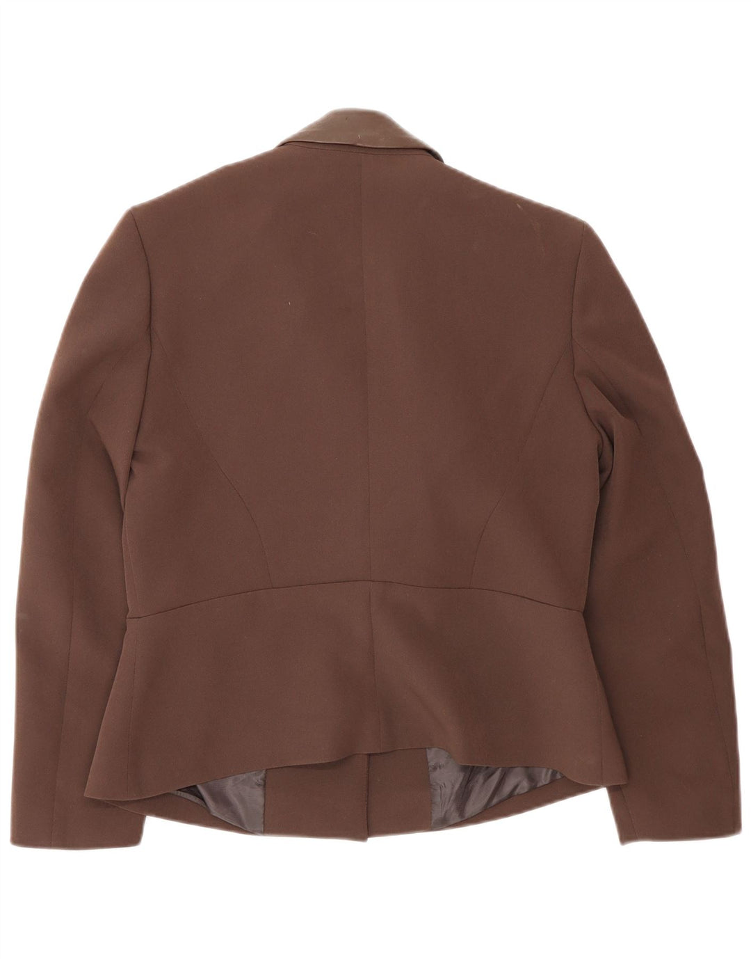Chaqueta blazer vintage para mujer IT 46 Poliéster color block marrón grande