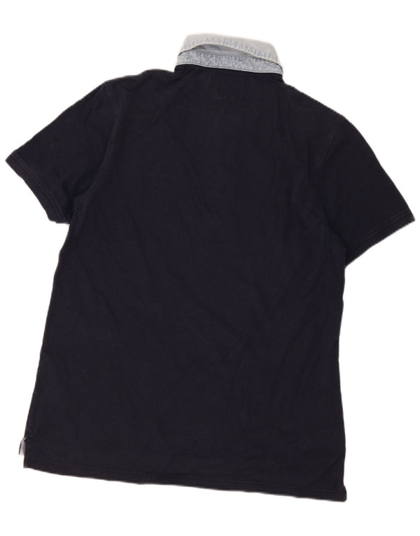 Tommy Hilfiger Polo de rugby ajustado para hombre XL Azul marino Algodón