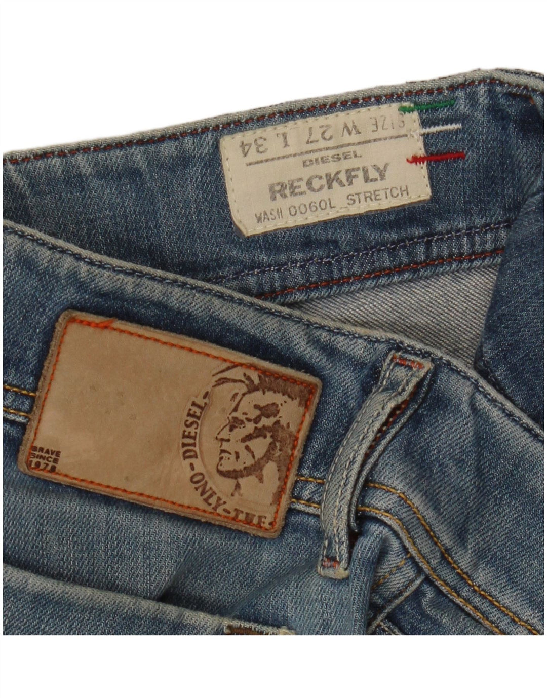 DIESEL Vaqueros Rectos Reckfly W27 L34 Algodón Azul Mujer
