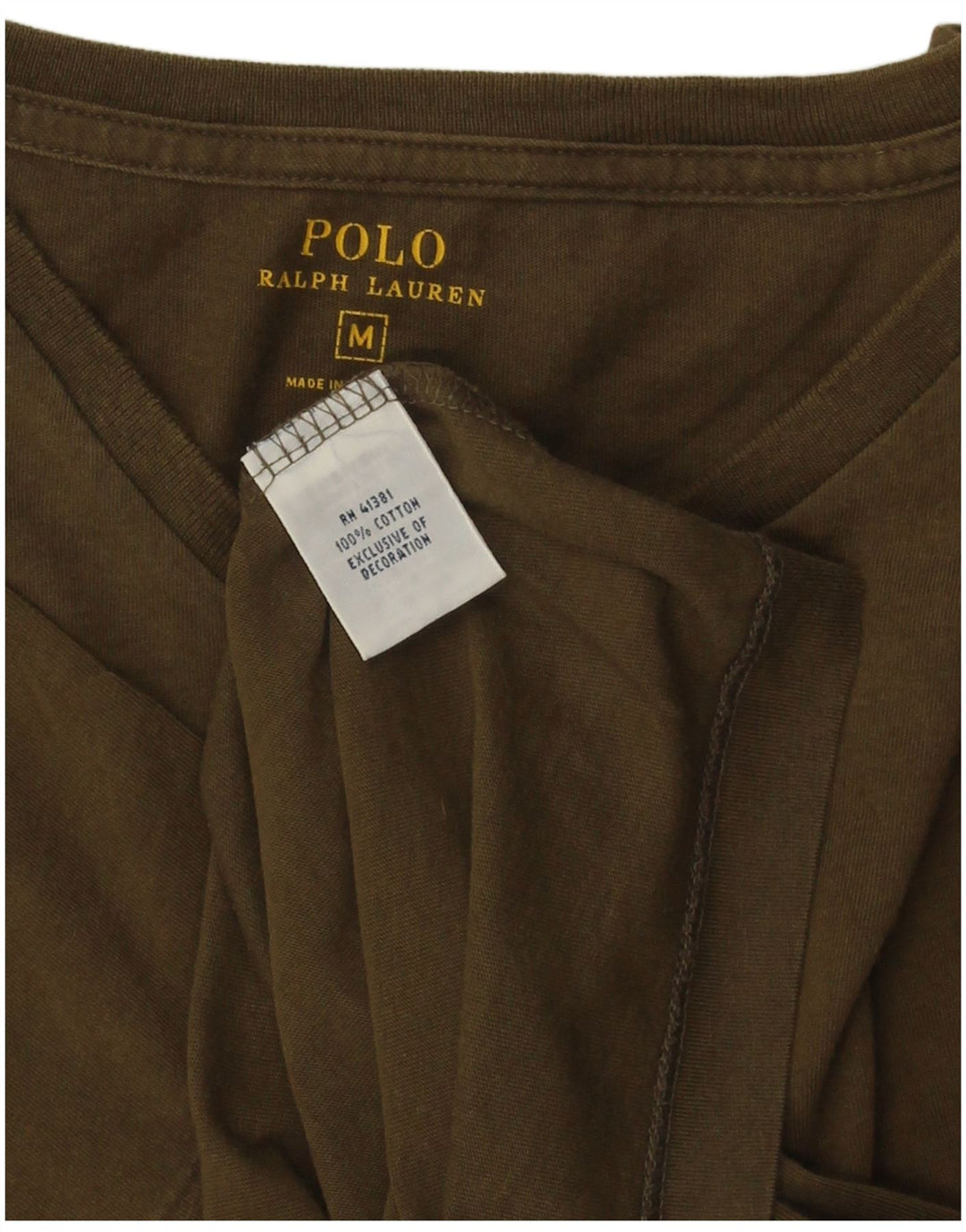 POLO RALPH LAUREN Camiseta para hombre Top Medium Khaki Cotton
