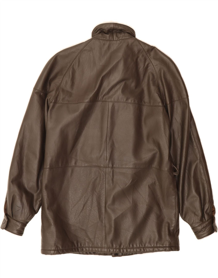 VINTAGE Mens Leather Jacket IT 46 Small Brown Leather Vintage Vintage and Second-Hand Vintage from Messina Hembry 