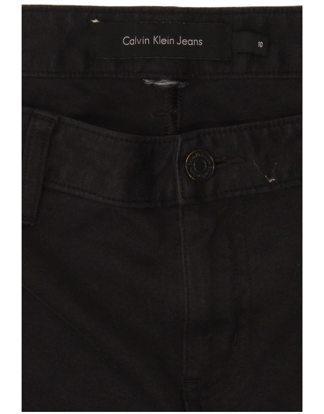 CALVIN KLEIN Pantalones casuales rectos para mujer US 10 Medium W30 L28 Negro