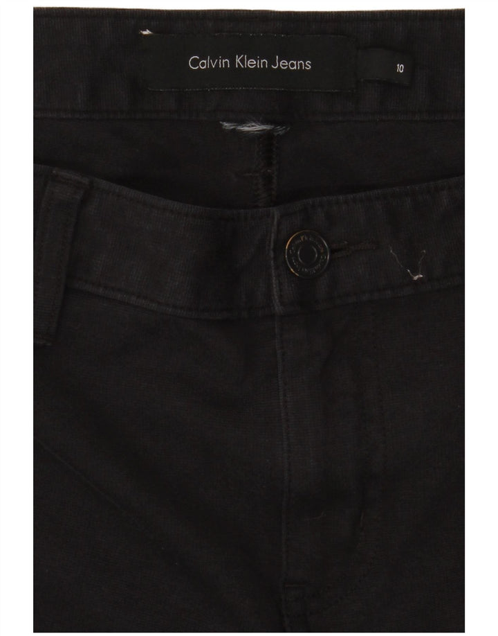 CALVIN KLEIN Pantalones casuales rectos para mujer US 10 Medium W30 L28 Negro