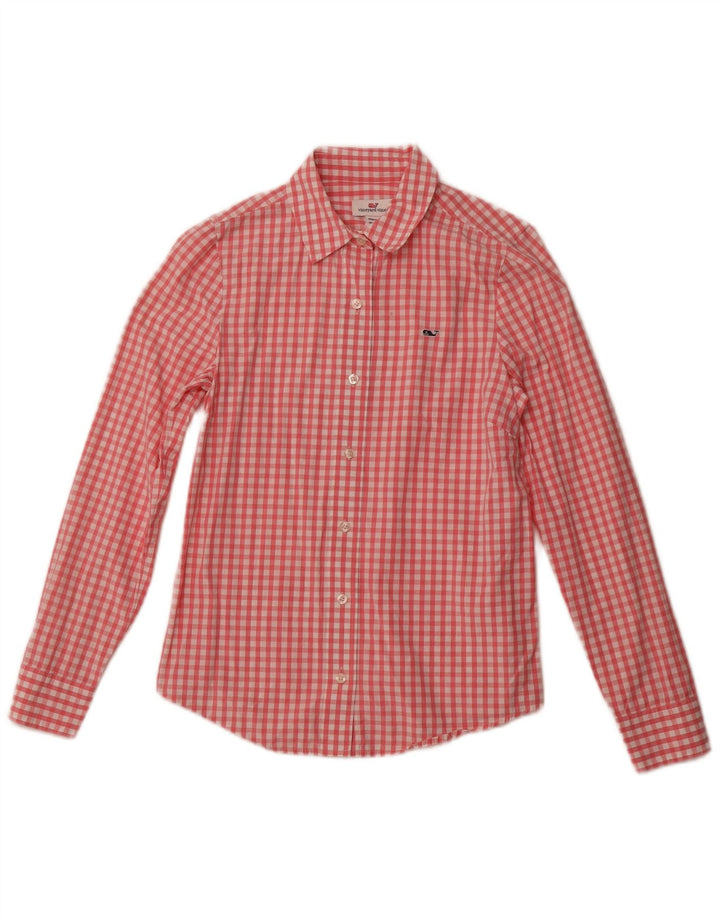 VINEYARD VINES Camisa para mujer US 2 XS Rosa Gingham Algodón