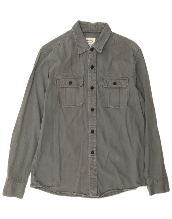 Camisa de hombre Fat Face Small de algodón gris