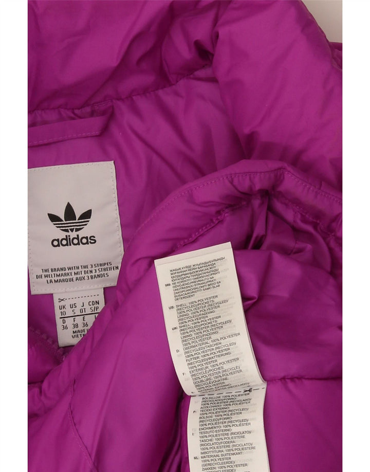 Adidas Chaqueta acolchada extragrande para mujer UK 10 Small Púrpura Poliéster