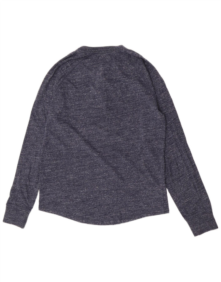 Gap Hombre Top Manga Larga Algodón Moteado Azul Marino Medio