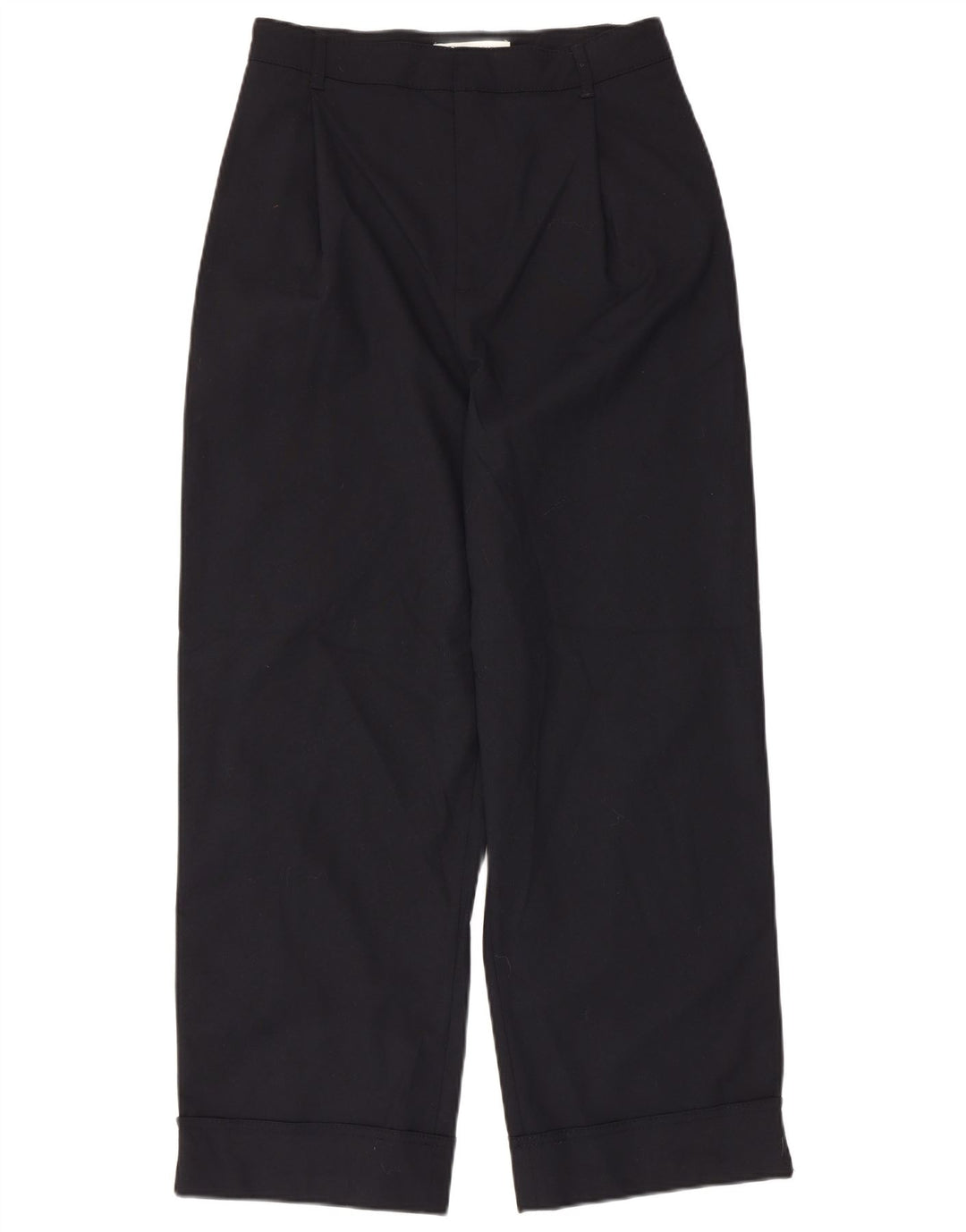 ZARA Mujer Pantalones Chinos De Cintura Alta Pegged Small W26 L27 Azul Marino