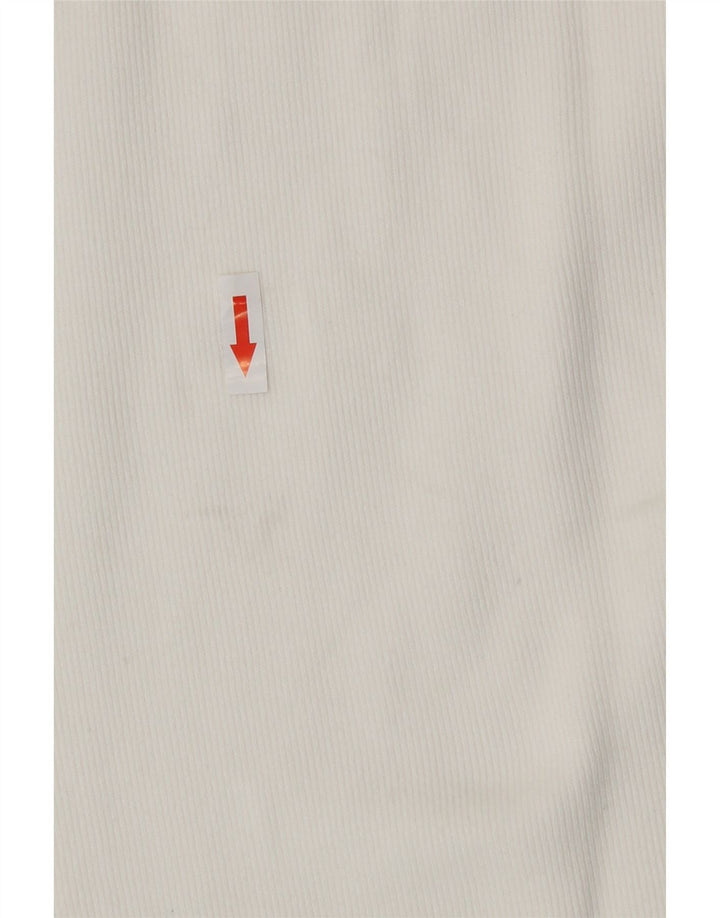 Zara Hombre Top Manga Larga Grande Algodón Blanco