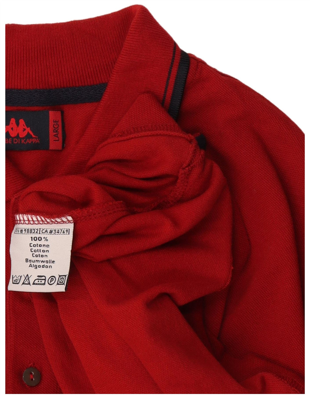 Kappa Polo Hombre Grande Rojo Algodón