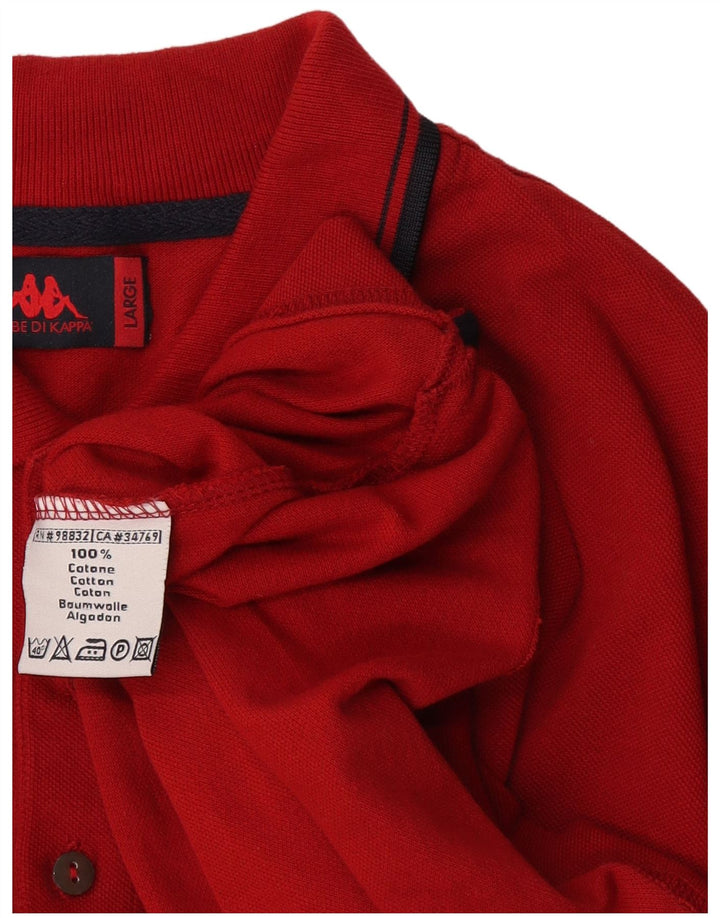 Kappa Polo Hombre Grande Rojo Algodón
