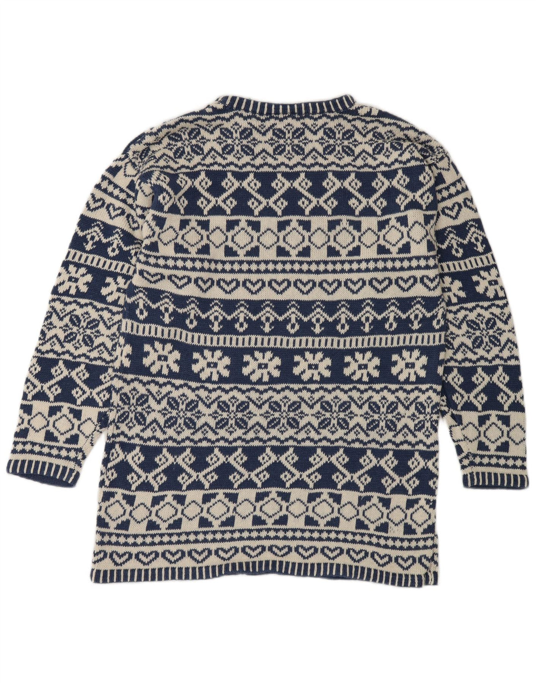 Impuls Suéter De Cuello Redondo Para Hombre Pequeño Azul Fair Isle Ramie