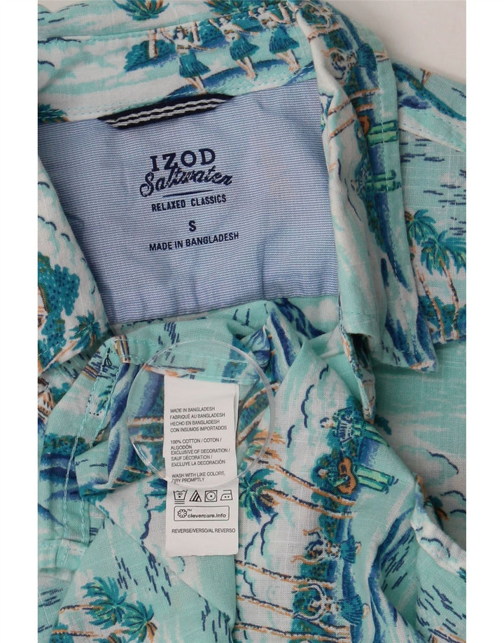 Izod Hombre Camisa Clásica Relajada Small Turquesa Floral Hawaiano