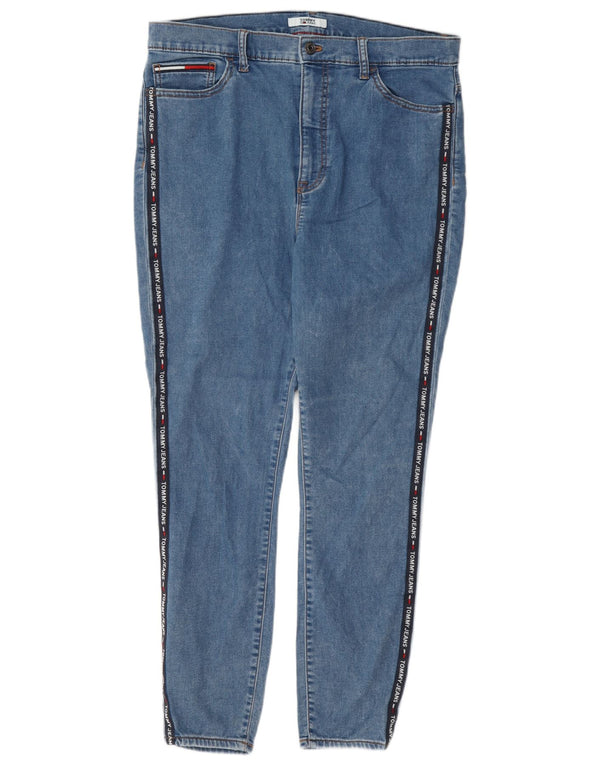 Tommy Hilfiger Jeans ajustados con gráficos de cintura alta para mujer US 14 XL W34 L27 Azul