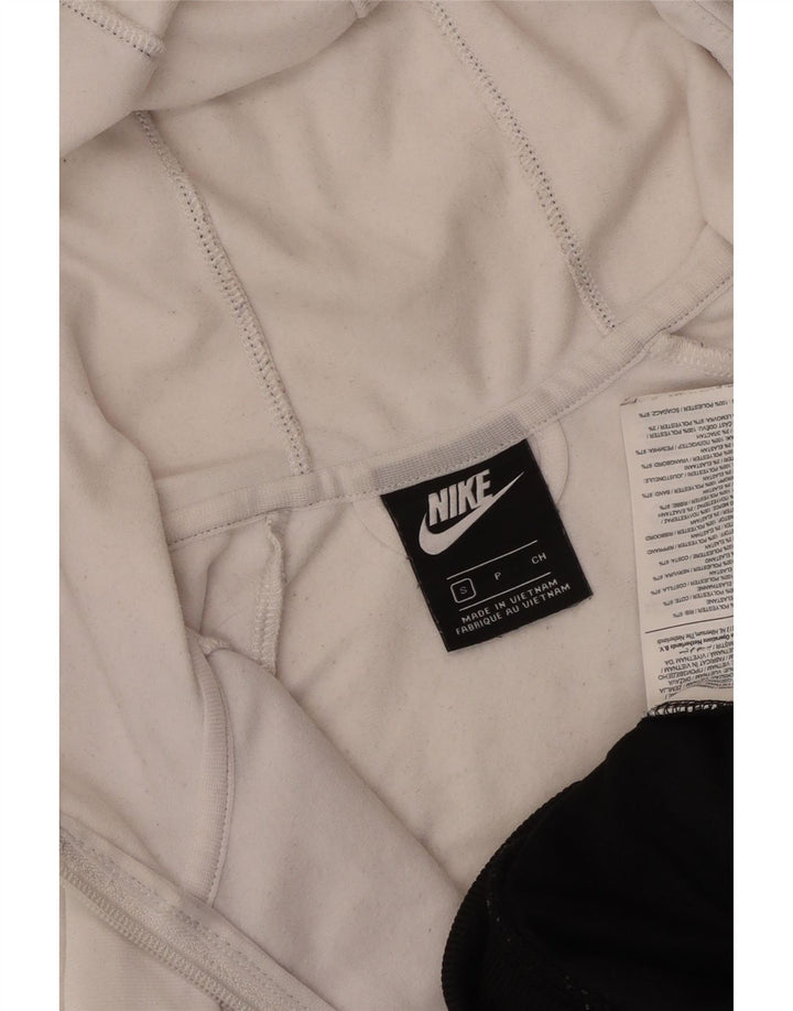 NIKE Womens Zip Hoodie Sweater UK 10 Small White Colourblock Polyester