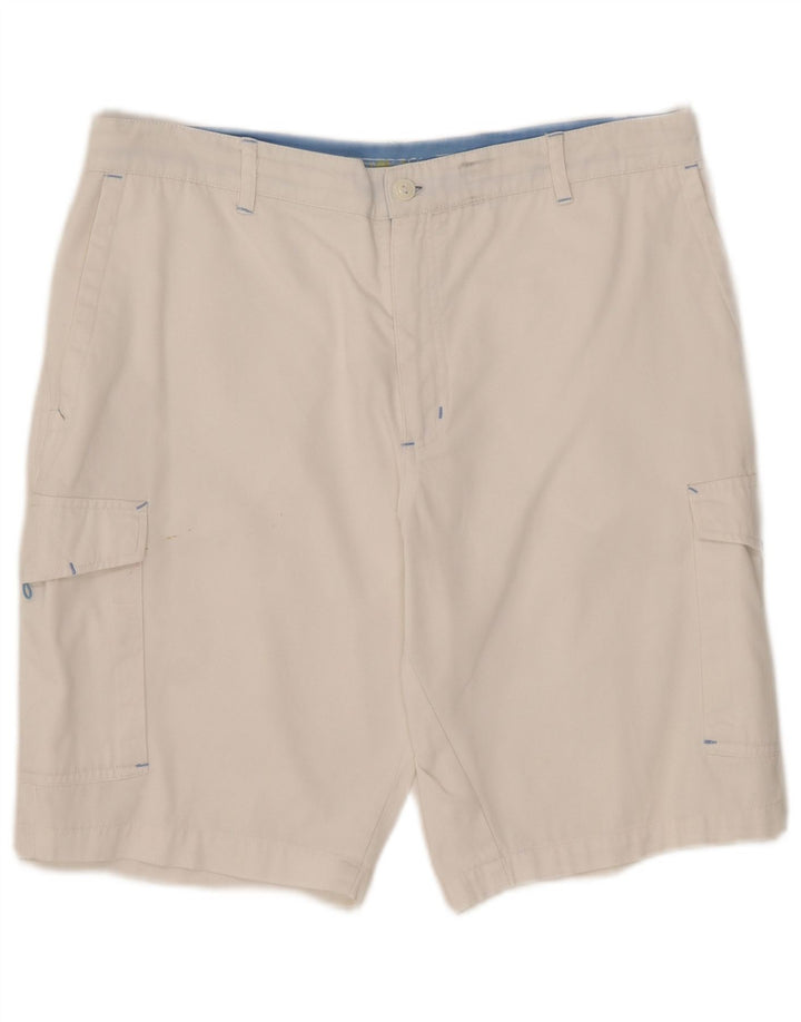 AST Pantalones cortos cargo para hombre W34 Algodón blanco grande