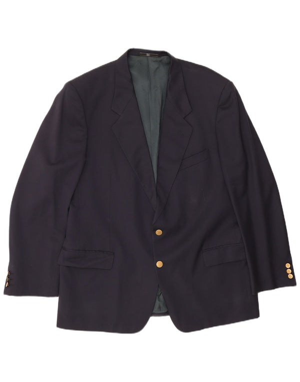Valentino Chaqueta tipo blazer de 2 botones para hombre IT 56 3XL Lana virgen azul marino