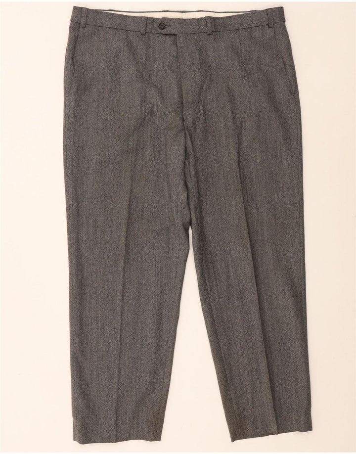 Marks & Spencer Pantalón de traje recto St. Michael para hombre W40 L29 Lana gris