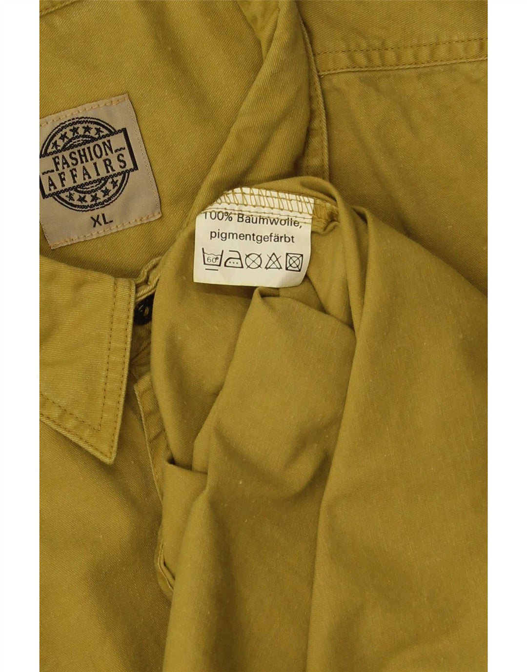Camisa Vintage Hombre XL Algodón Amarillo