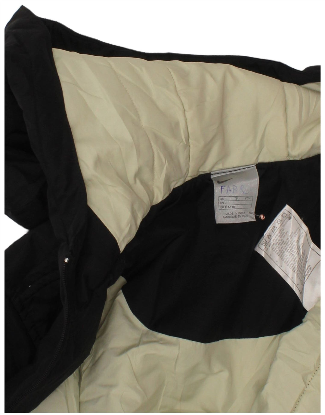 NIKE Chaqueta acolchada con capucha para niño 6-7 años XS Negro Poliéster