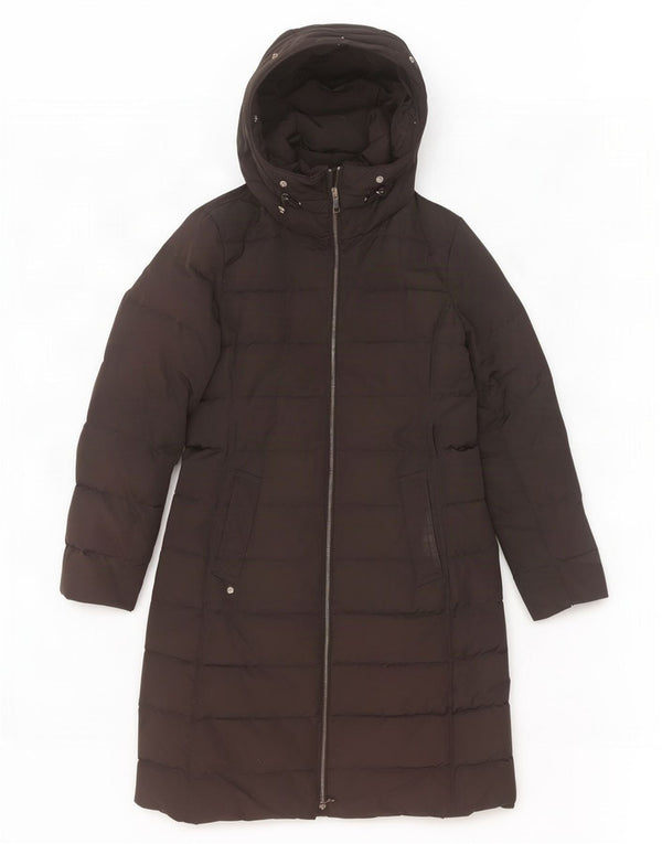 Massimo Dutti Abrigo Acolchado Con Capucha Mujer UK 6 XS Negro Poliéster