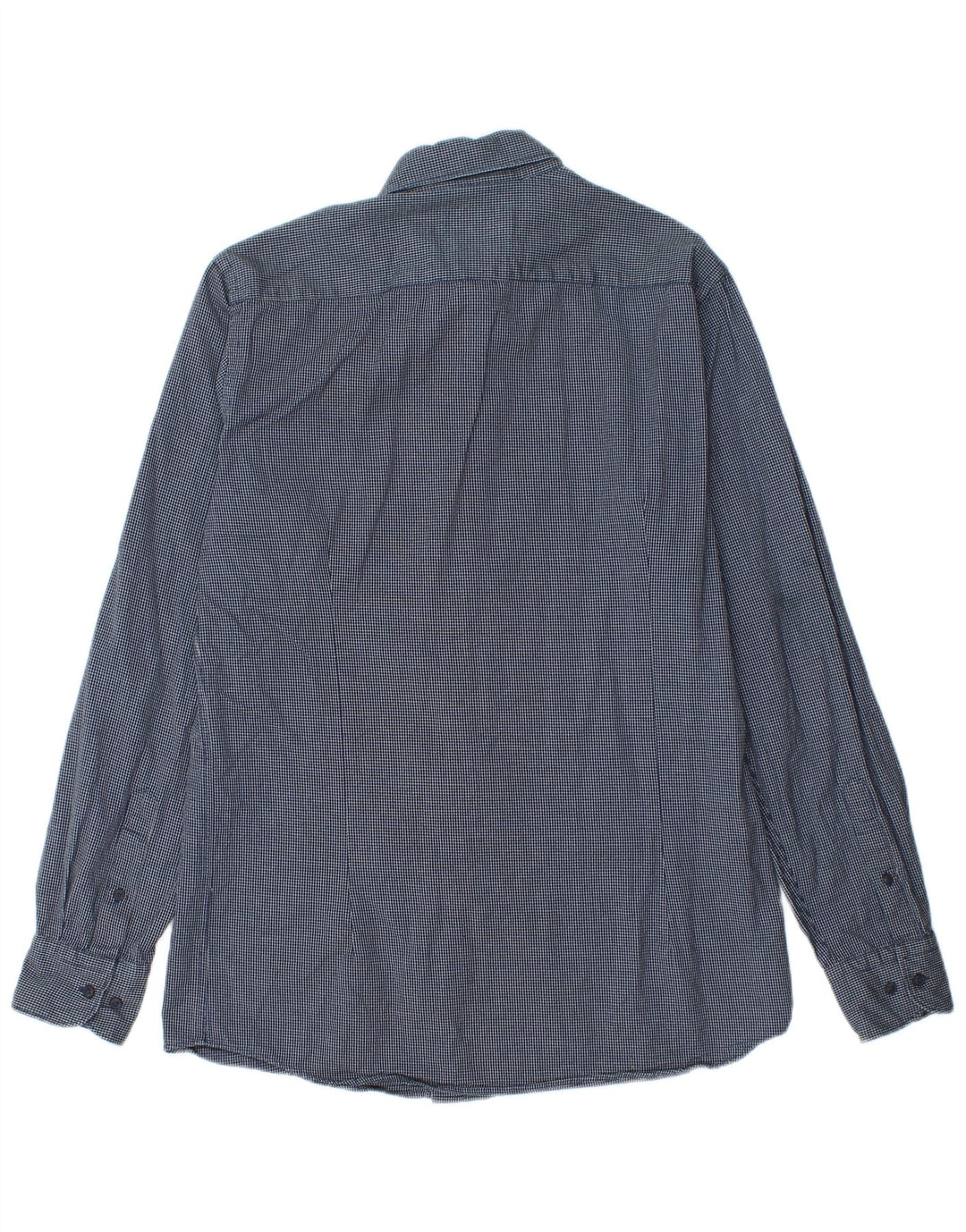 Camisa Massimo Dutti Hombre Mediana Cuadros Azul Marino Algodón