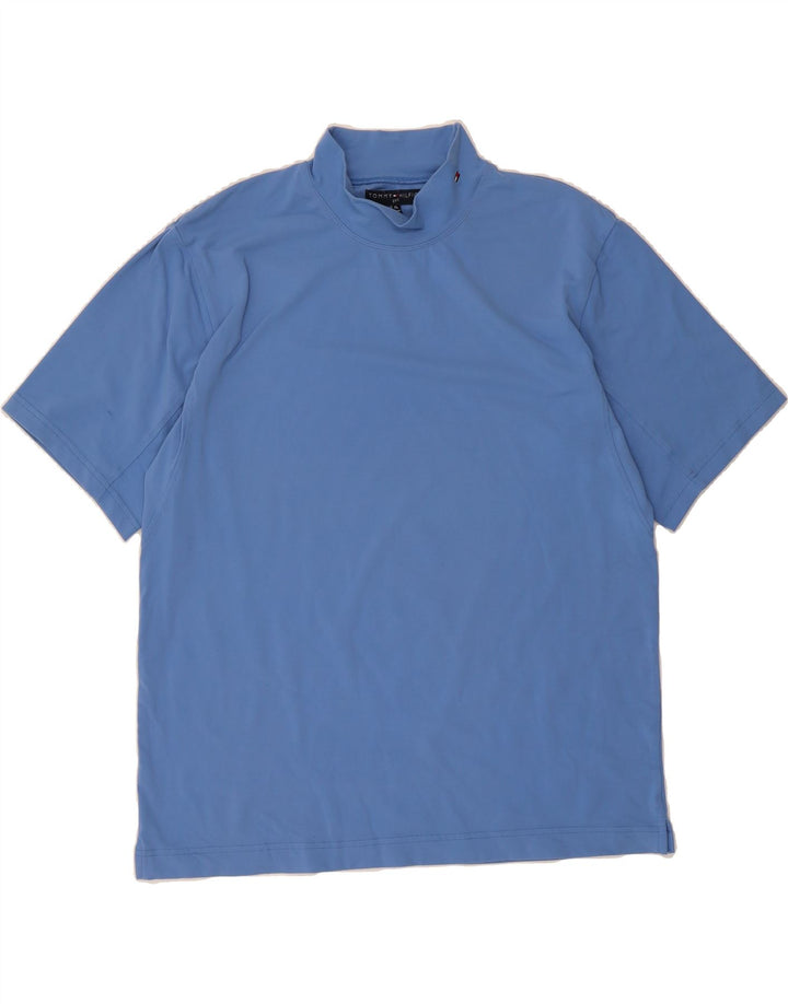 TOMMY HILFIGER Mens T-Shirt Top XL Blue Polyester Vintage Tommy Hilfiger and Second-Hand Tommy Hilfiger from Messina Hembry 