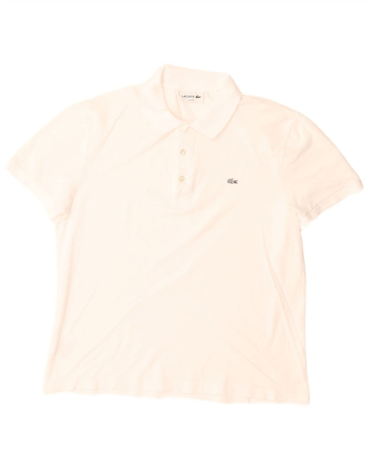 Polo Lacoste Hombre Slim Fit Algodón Blanco Medio