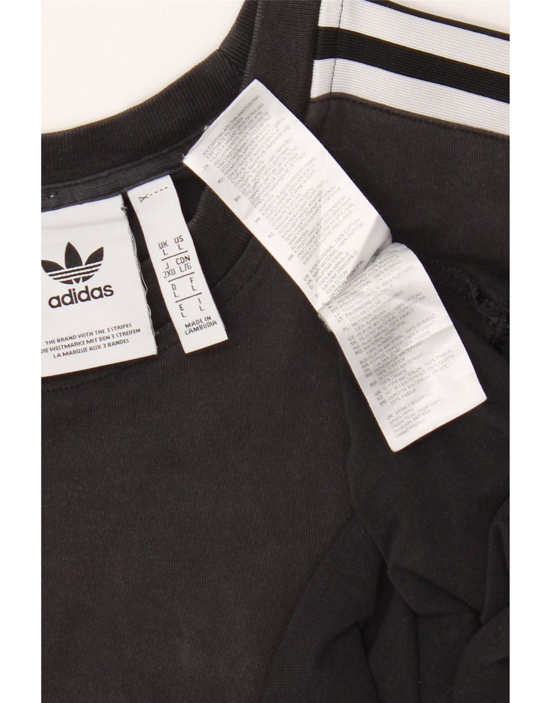 Adidas - Camiseta para hombre, talla grande, algodón negro