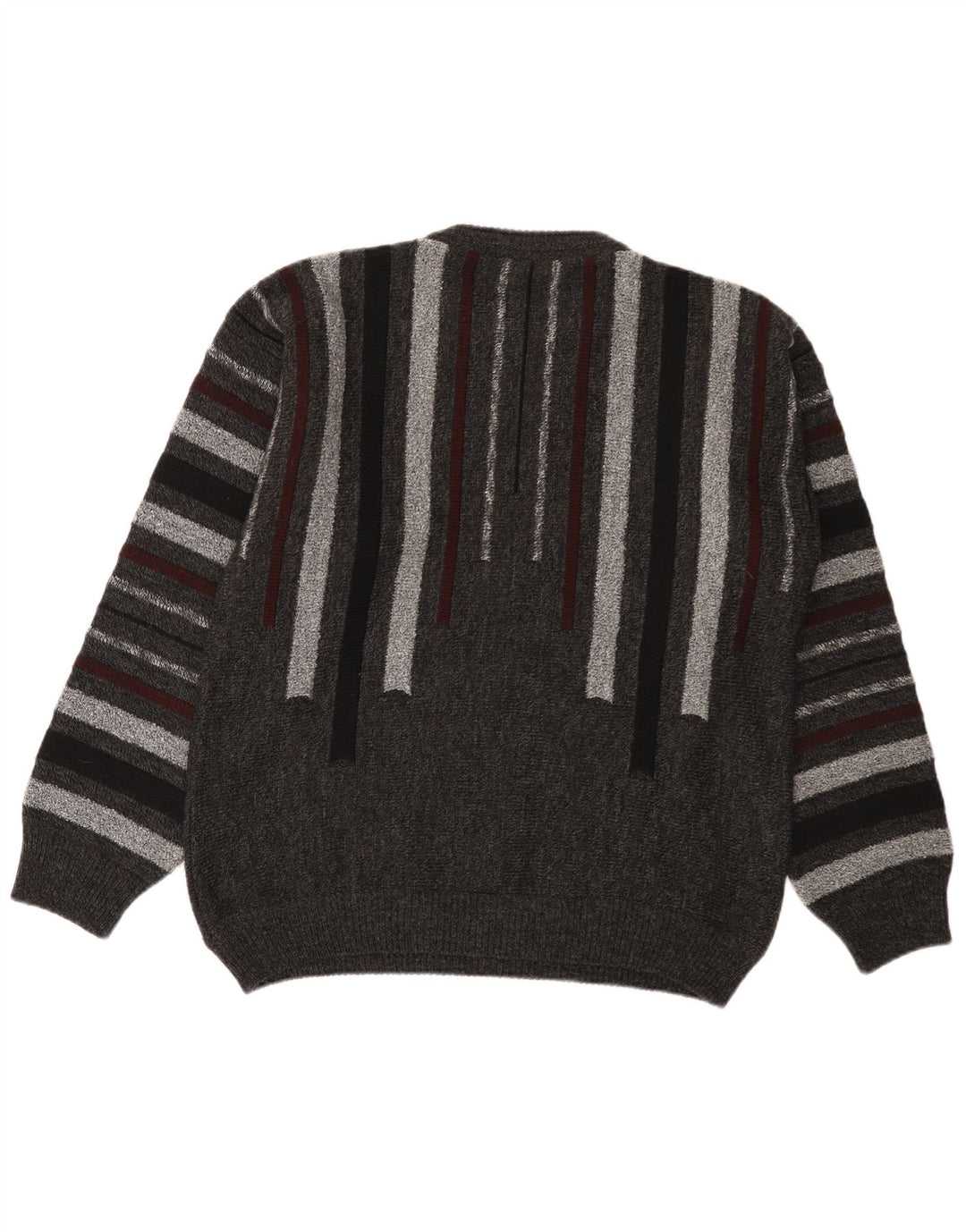 Alessandro Magno Jersey De Hombre Con Cuello Redondo Acrílico A Rayas Gris Medio