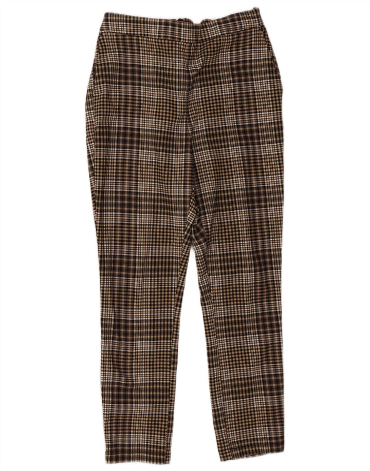 Zara Mujer Pantalones Cortos Grande W30 L24 Cuadros Marrón