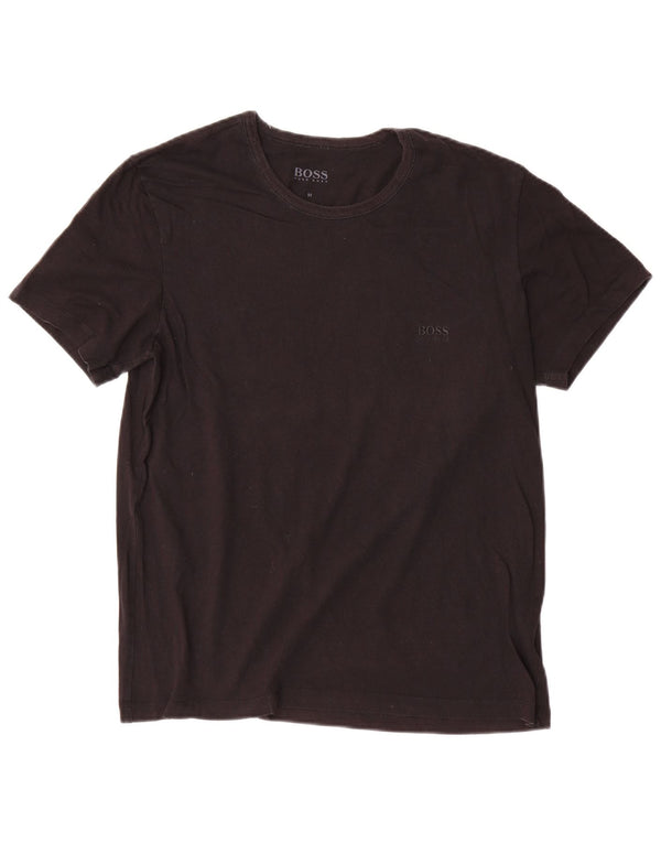 Hugo Boss Hombre Camiseta Top Medium Negro Algodón