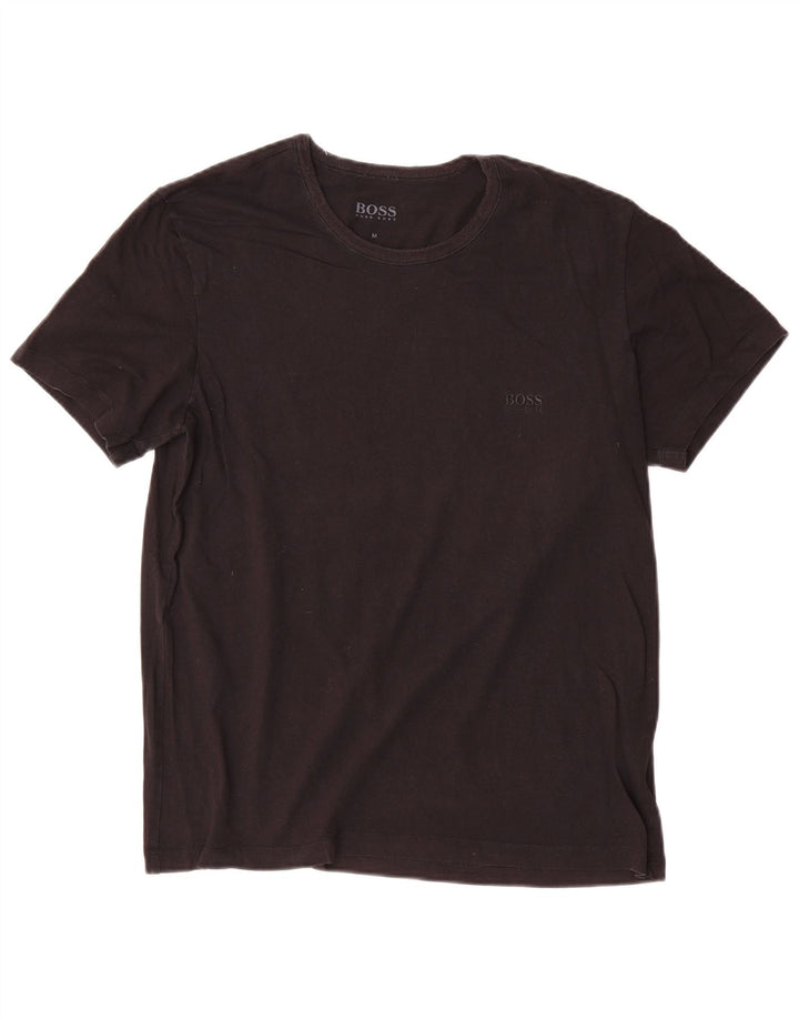Hugo Boss Hombre Camiseta Top Medium Negro Algodón