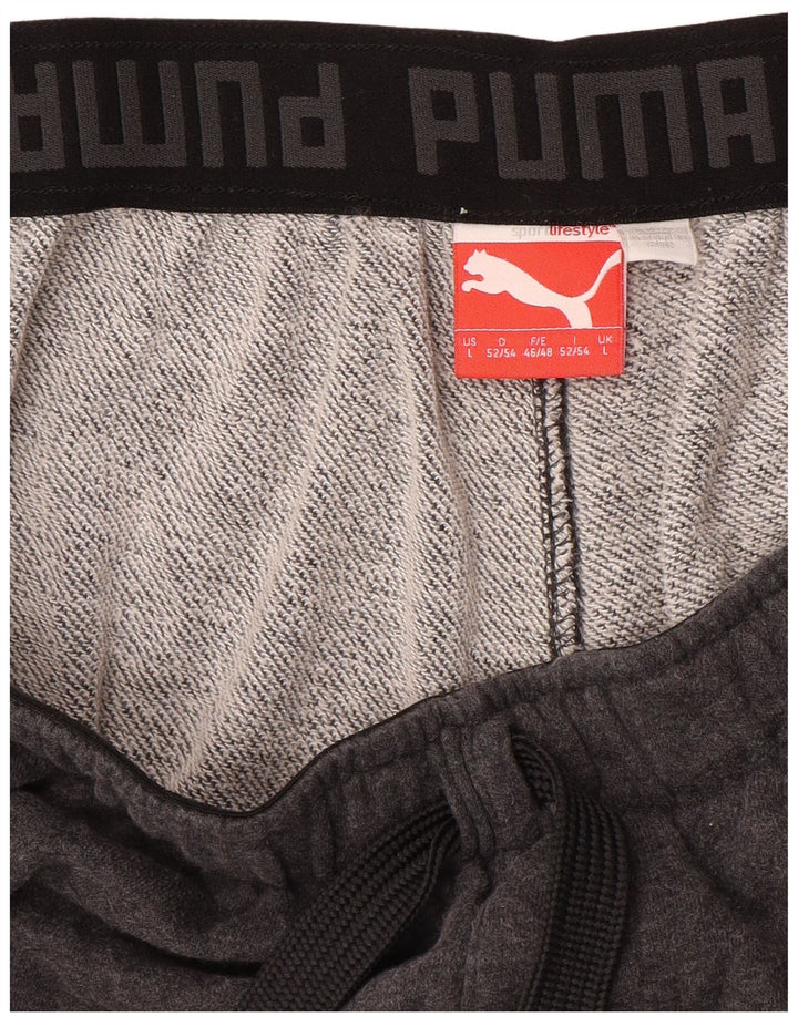 PUMA Pantalones cortos deportivos para hombre grande gris