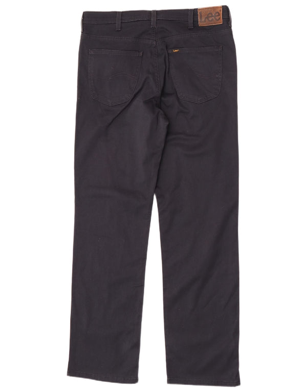 Lee Mens Brooklyn Pantalones Casuales Rectos W38 L34 Algodón Azul Marino