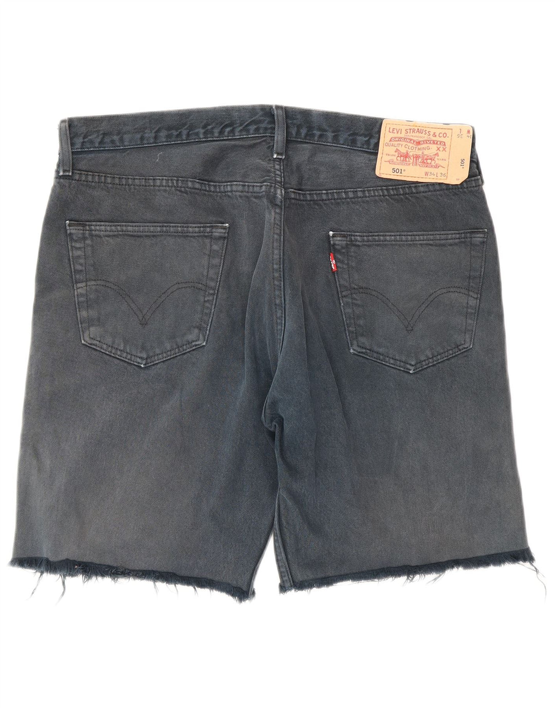 LEVI'S Mens 501 Denim Shorts W34 Grande Azul Marino Algodón