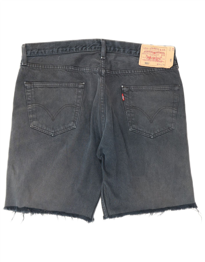 LEVI'S Mens 501 Denim Shorts W34 Grande Azul Marino Algodón