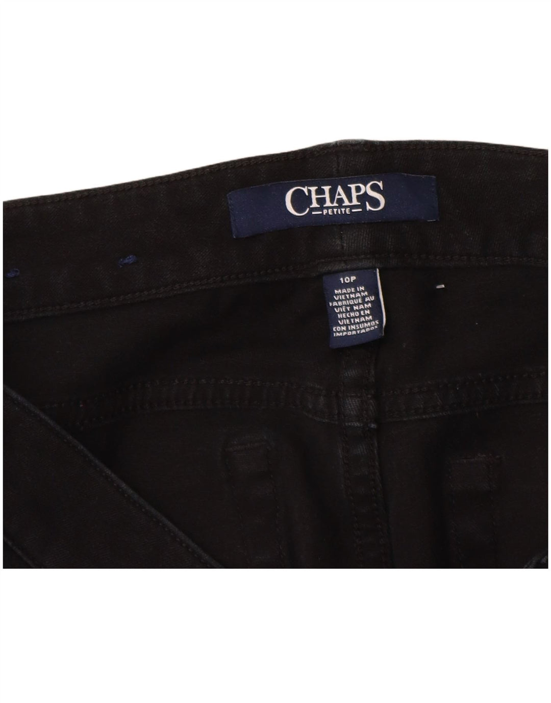 CHAPS Pantalones casuales rectos pequeños para mujer US 10 Large W30 L27 Negro