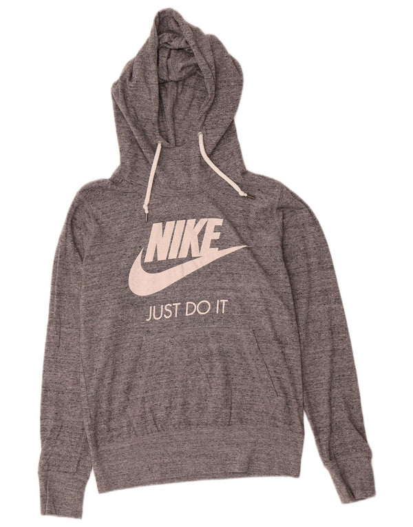 Nike - Sudadera con capucha para mujer (talla 40), color gris medio, algodón moteado