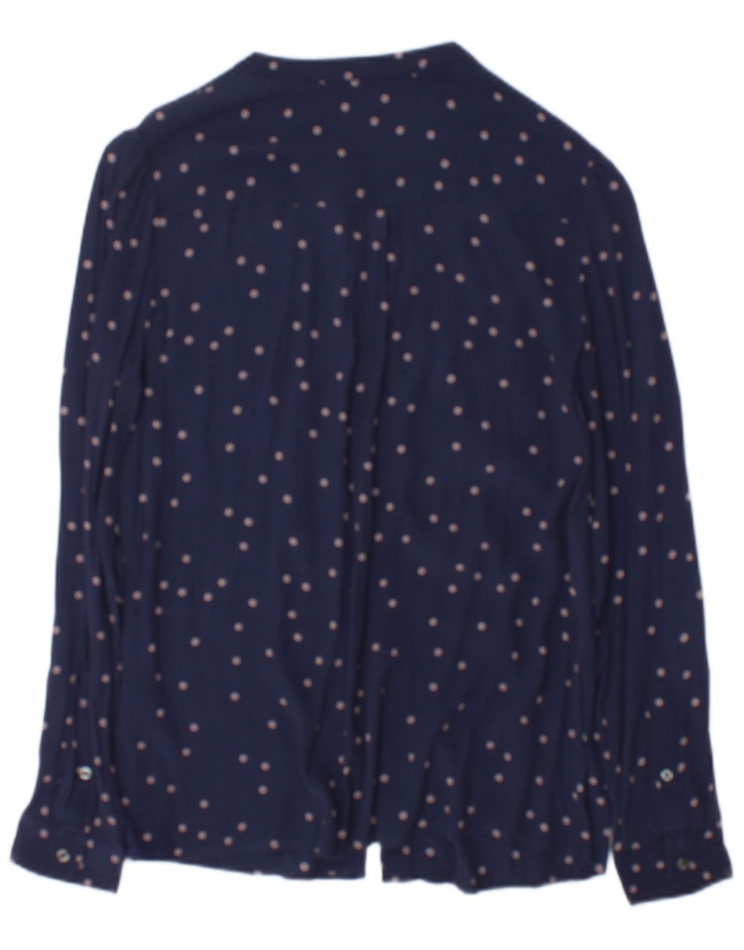 Boden Blusa camisera para mujer UK 10 Small Viscosa azul marino manchada