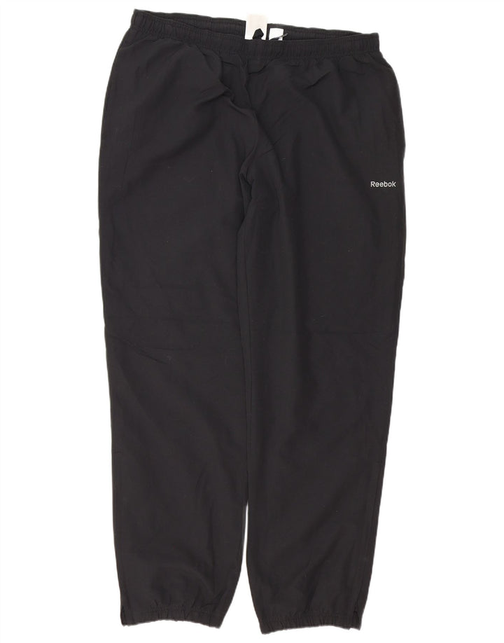 REEBOK Mens Tracksuit Trousers Joggers Large Black Polyester